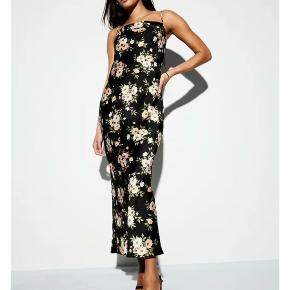 Old Navy The Occassion Black Dress with Floral Design Sexy Medium